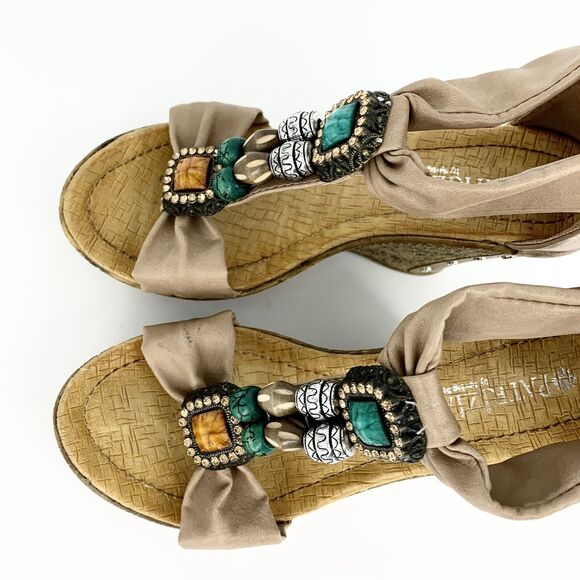 Patrizia By Spring Step Pegasus Tan Sandals 36 (5.5-6 US) Women RetroGlam 70s - Picture 3 of 16